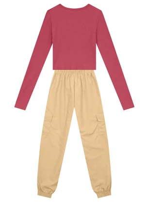 Brandili - Conjunto Menina em Microfibra Vermelho - BRANDILI