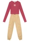 Brandili - Conjunto Teen Menina em Microfibra Bege - variação: Vermelho