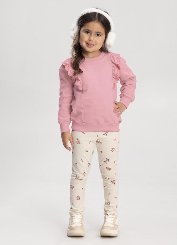 Alakazoo - Conjunto Menina em Molecotton Felpado Bege 1