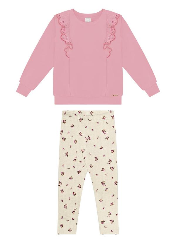 Alakazoo - Conjunto Menina em Molecotton Felpado Bege 2