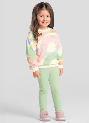 Brandili - Conjunto Menina em Moletom Azul - BRANDILI