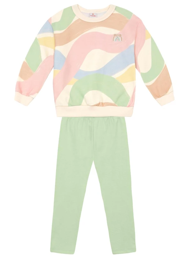 Brandili - Conjunto Menina em Moletom Azul 2