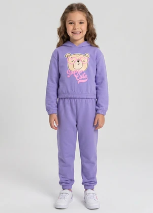 Guloseima - Conjunto Menina em Moletom Felpado Roxo - GULOSEIMA
