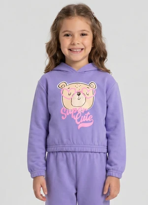 Guloseima - Conjunto Menina em Moletom Felpado Roxo - GULOSEIMA