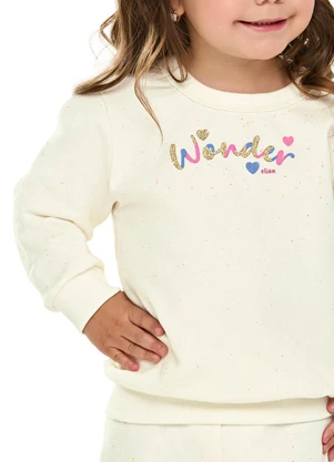 Elian - Conjunto Menina Infantil Moletom Botonê Bege - ELIAN