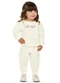 Elian - Conjunto Menina Infantil Moletom Botonê Bege - variação: Bege