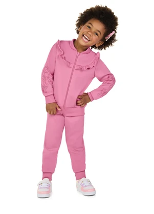 Marlan - Conjunto Menina Jaqueta e Calça em Malha Rosa - MARLAN