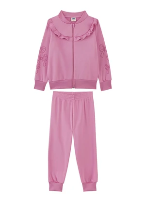 Marlan - Conjunto Menina Jaqueta e Calça em Malha Rosa - MARLAN