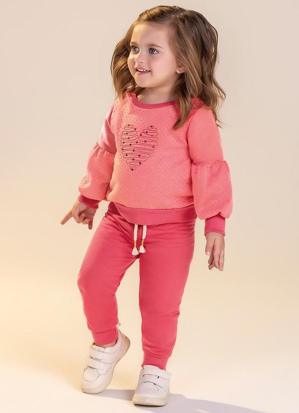 Colorittá - Conjunto Menina Lantejoula Coração Rosa