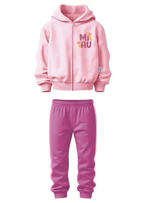 Malwee Kids - Conjunto Miau em Moletinho Rosa Claro - MALWEE KIDS