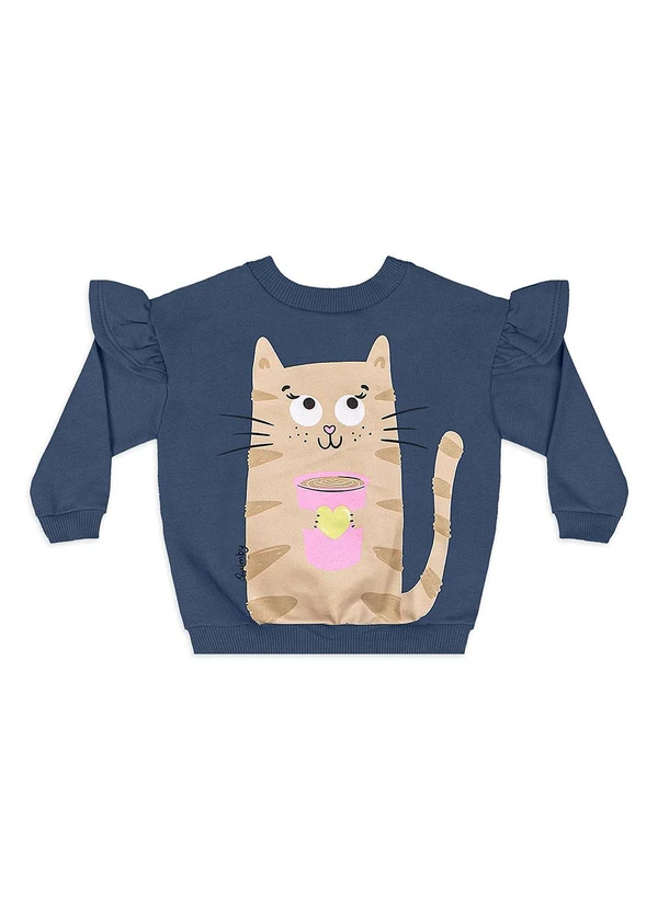 Quimby - Conjunto Miau Moletom Azul 2