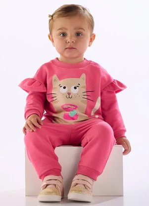 Quimby - Conjunto Miau Moletom Rosa - QUIMBY