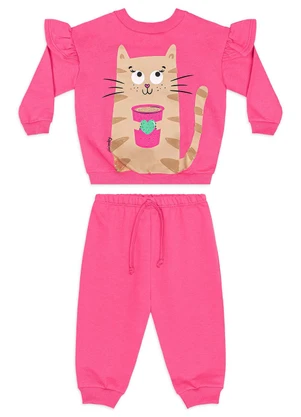 Quimby - Conjunto Miau Moletom Rosa - QUIMBY