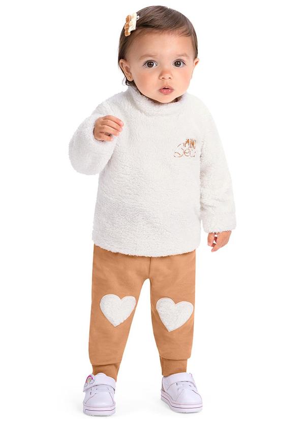 Alenice - Conjunto Mini Urso Menina Branco