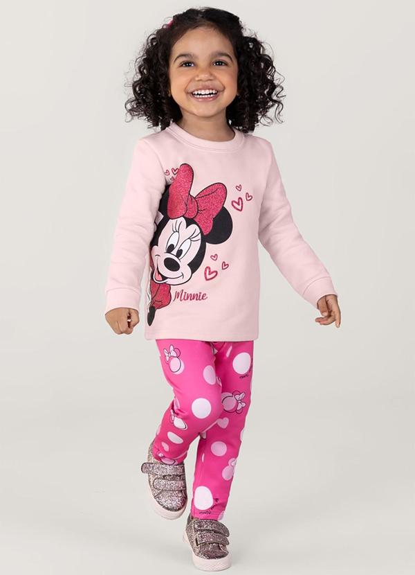 Brandili - Conjunto Minnie Infantil Menina Rosa