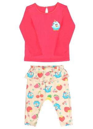 Galinha Pintadinha - Conjunto Ml com Calça Rosa - GALINHA PINTADINHA