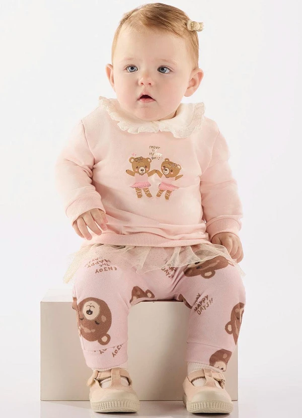 Up Baby - Conjunto Molecotton Bebê Rosa