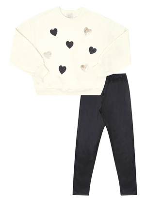 Pulla Bulla - Conjunto Moletinho e Malha Térmica Cirrê Bege - PULLA BULLA