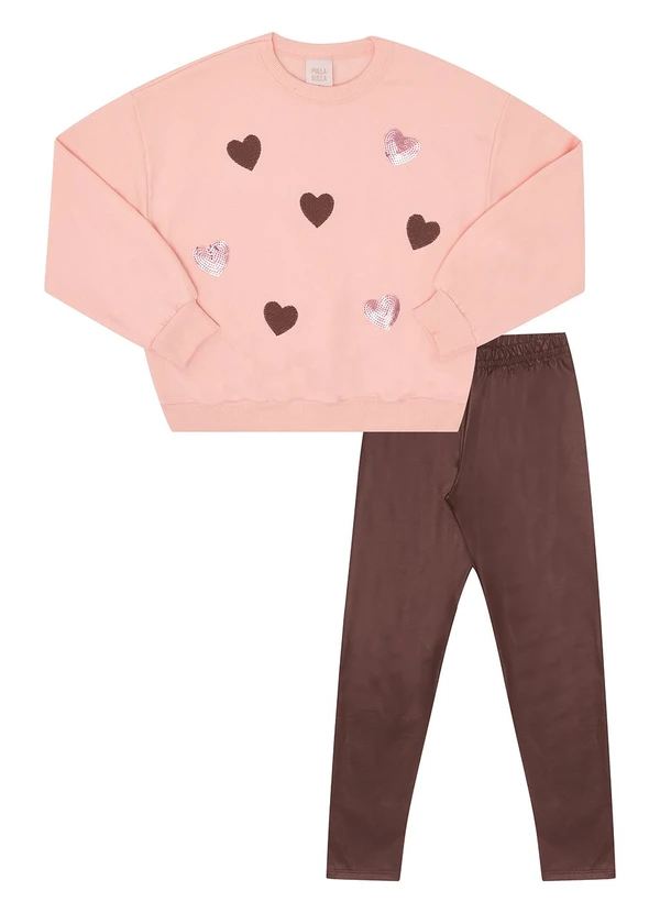 Pulla Bulla - Conjunto Moletinho e Malha Térmica Cirrê Rosa