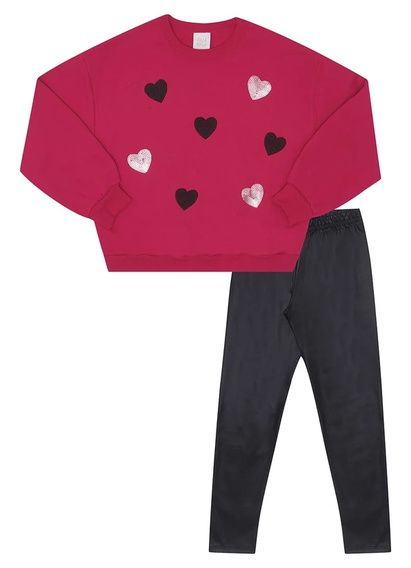 Pulla Bulla - Conjunto Moletinho e Malha Térmica Cirrê Rosa 2