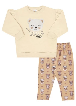 Pulla Bulla - Conjunto Moletinho Menina Bege - PULLA BULLA