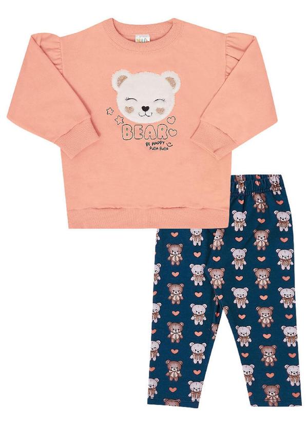 Pulla Bulla - Conjunto Moletinho Menina Laranja