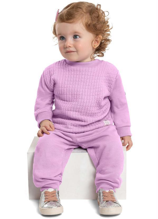 Quimby - Conjunto Moletom Bebê Menina Roxo