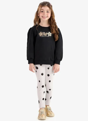 Rovi Kids - Conjunto Moletom Blusão com Calça Preto - ROVI KIDS