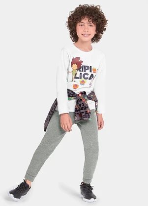 Lilica Ripilica - Conjunto Moletom com Capuz Cinza - LILICA RIPILICA