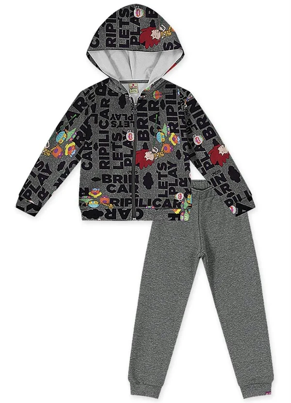 Lilica Ripilica - Conjunto Moletom com Capuz Cinza 3