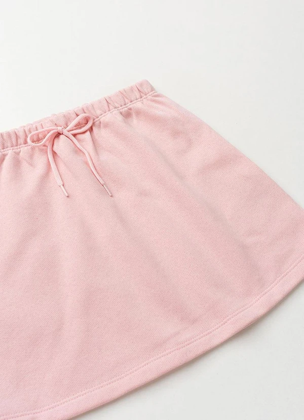 Vida Costeira - Conjunto Moletom Cropped Gatinho com Saia Rosa 4