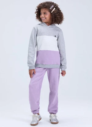 Vida Costeira - Conjunto Moletom de Degradê com Capuz Lilás - VIDA COSTEIRA