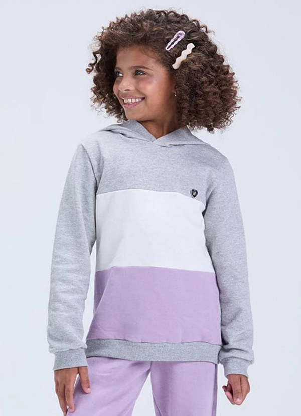 Vida Costeira - Conjunto Moletom de Degradê com Capuz Lilás 2