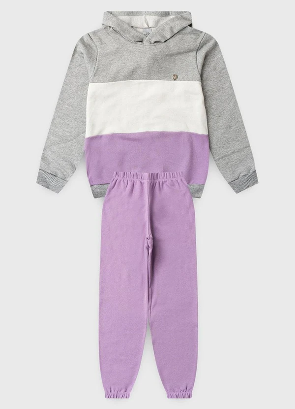 Vida Costeira - Conjunto Moletom de Degradê com Capuz Lilás 5