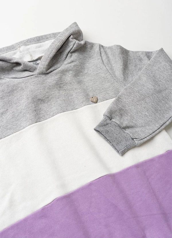 Vida Costeira - Conjunto Moletom de Degradê com Capuz Lilás 6