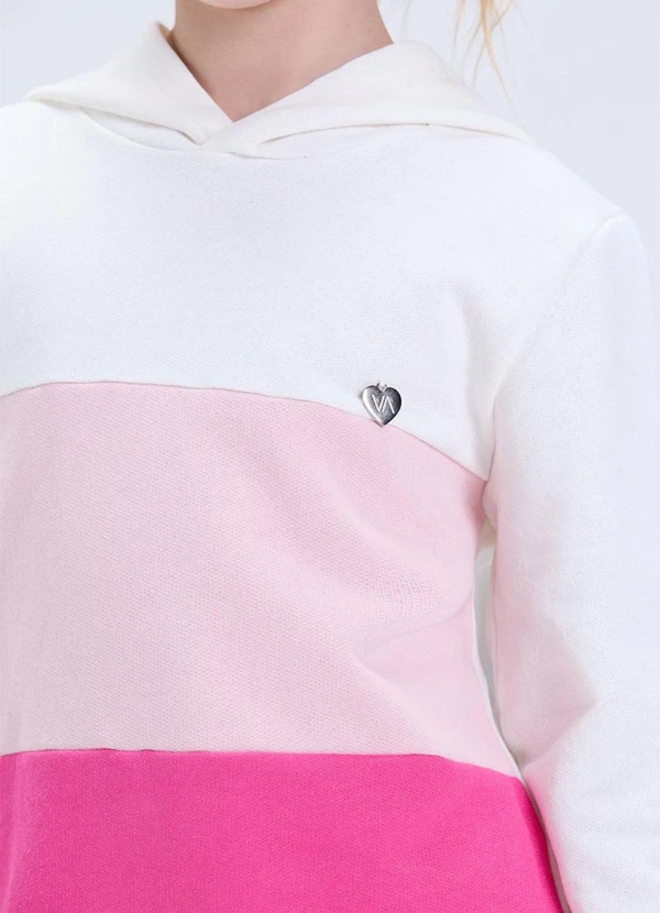 Vida Costeira - Conjunto Moletom de Degradê com Capuz Rosa 4