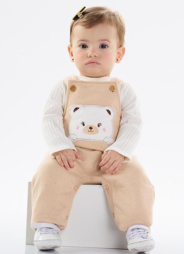 Pulla Bulla - Conjunto Moletom e Malha Canelada Bege