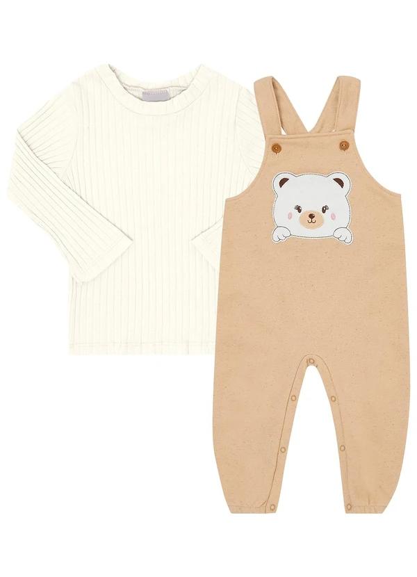 Pulla Bulla - Conjunto Moletom e Malha Canelada Bege 2