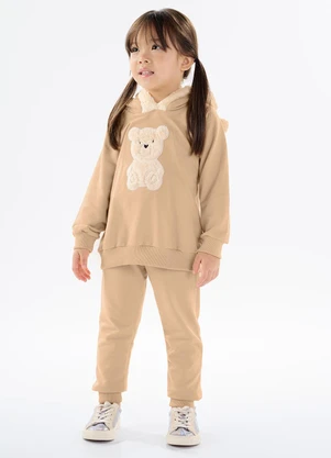 Pulla Bulla - Conjunto Moletom e Pelo Bege - PULLA BULLA