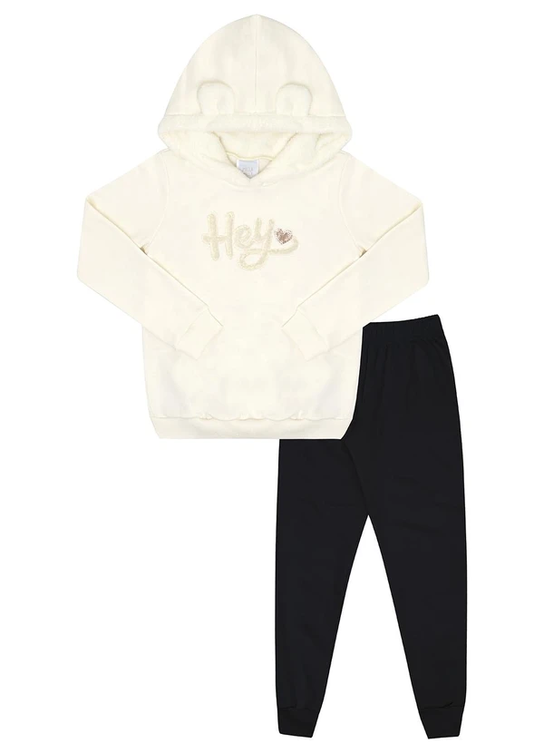 Pulla Bulla - Conjunto Moletom e Pelo Bege