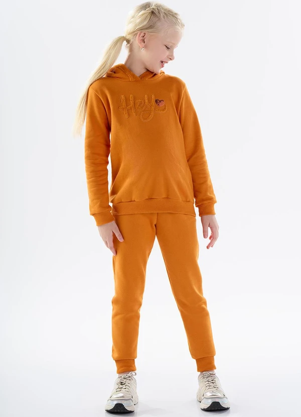 Pulla Bulla - Conjunto Moletom e Pelo Laranja
