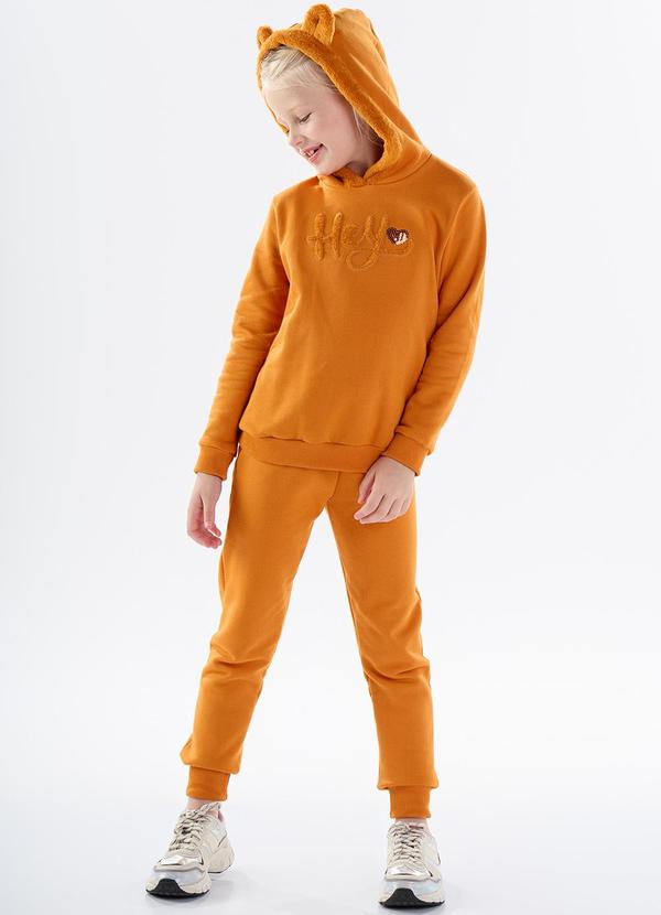 Pulla Bulla - Conjunto Moletom e Pelo Laranja 2