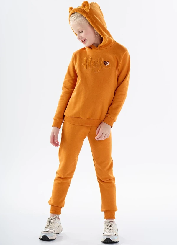 Pulla Bulla - Conjunto Moletom e Pelo Laranja 2