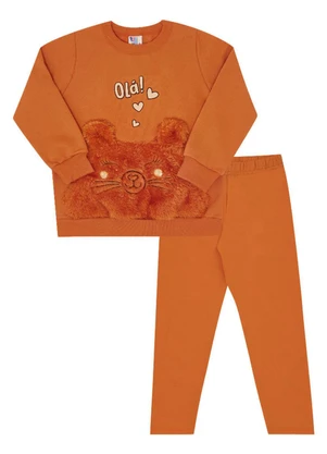 Pulla Bulla - Conjunto Moletom Menina Laranja - PULLA BULLA