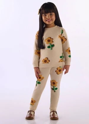 Up Baby - Conjunto Moletom Floral Estampado - UP BABY