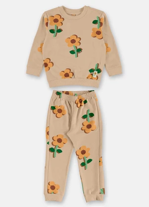 Up Baby - Conjunto Moletom Floral Estampado - UP BABY