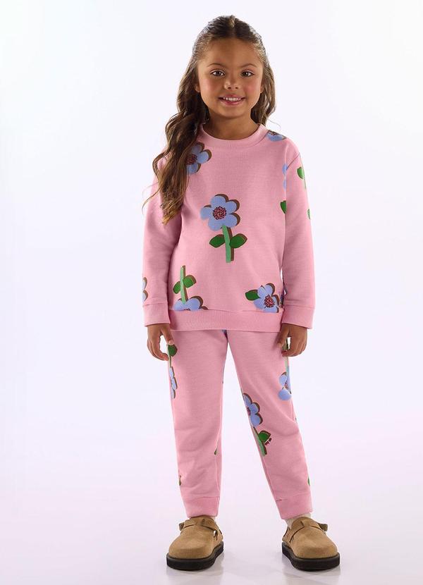 Up Baby - Conjunto Moletom Floral Estampado