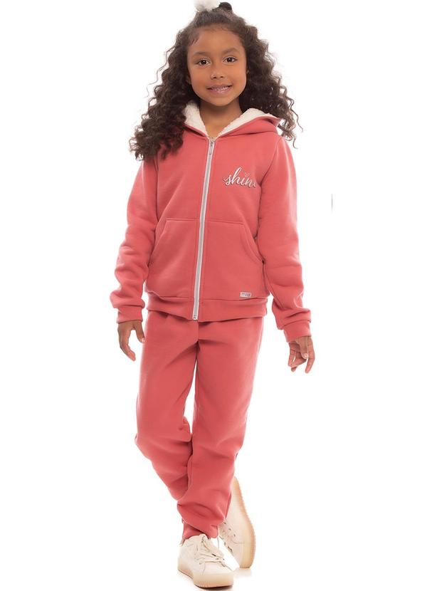 Soft Bonni - Conjunto Moletom Forrado Pelo Alpaca Rosa