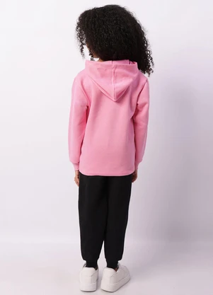 Torra - Conjunto Moletom Infantil Capuz com Estampa Rosa - TORRA