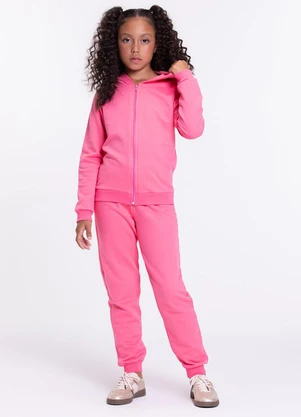 Vida Costeira - Conjunto Moletom Infantil Capuz e Zíper Rosa - VIDA COSTEIRA